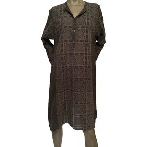 Johnny Was Eyelet Lace Charcoal Dress